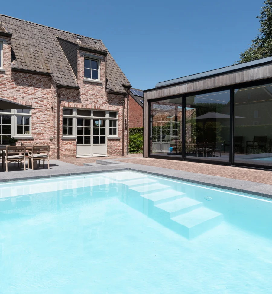 Kopie van La Plage 10 Snow White Covrex Classic Steel Grey LPW Pools 10